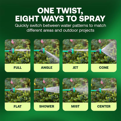 TCNZLWAND16 Watering Wand Garden Hose Nozzle, 16 Inch - Thumb Flow Control, Shower Spray Pattern, Comfort Grip, 3/4 in. GHT for Plants, Flower Beds & Outdoor Cleaning - Green and Black