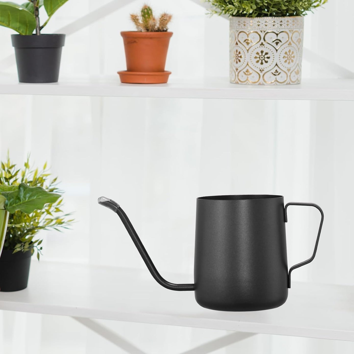 Small Watering Can for Indoor Plants - 20 oz Mini Indoor Watering Can with Long Spout Gooseneck Rust-Proof Stainless Steel Tiny Watering Kettle for Small Plants