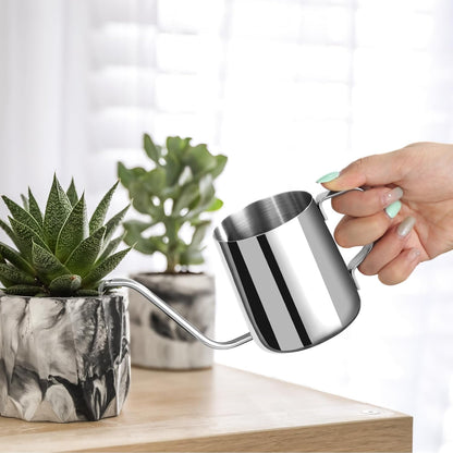 Small Watering Can for Indoor Plants - 20 oz Mini Indoor Watering Can with Long Spout Gooseneck Rust-Proof Stainless Steel Tiny Watering Kettle for Small Plants