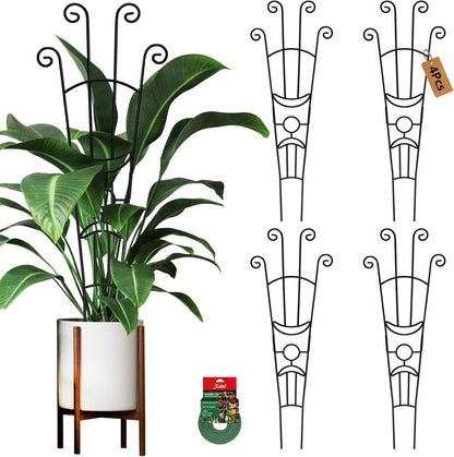 32.6in Plant Trellis for Climbing Plants Indoor Outdoor, Expandable Large Metal Garden Trellis for Potted Plants, Heavy-Duty Tall Pothos Plant Climber Support for Ivy Pothos Hoya Monstera, 2P