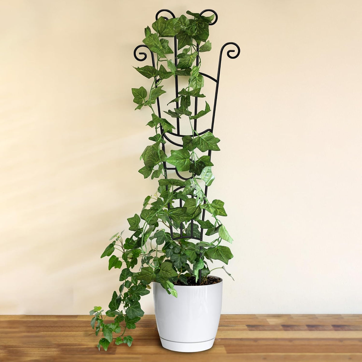32.6in Plant Trellis for Climbing Plants Indoor Outdoor, Expandable Large Metal Garden Trellis for Potted Plants, Heavy-Duty Tall Pothos Plant Climber Support for Ivy Pothos Hoya Monstera, 2P