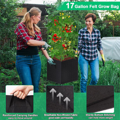 3 Pack Square Tomato Cages, 50in Plant Stakes Support Cages Trellis