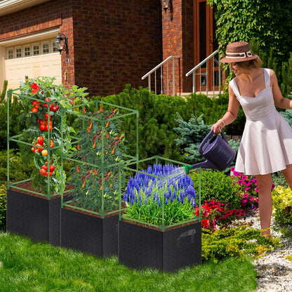 3 Pack Square Tomato Cages, 50in Plant Stakes Support Cages Trellis