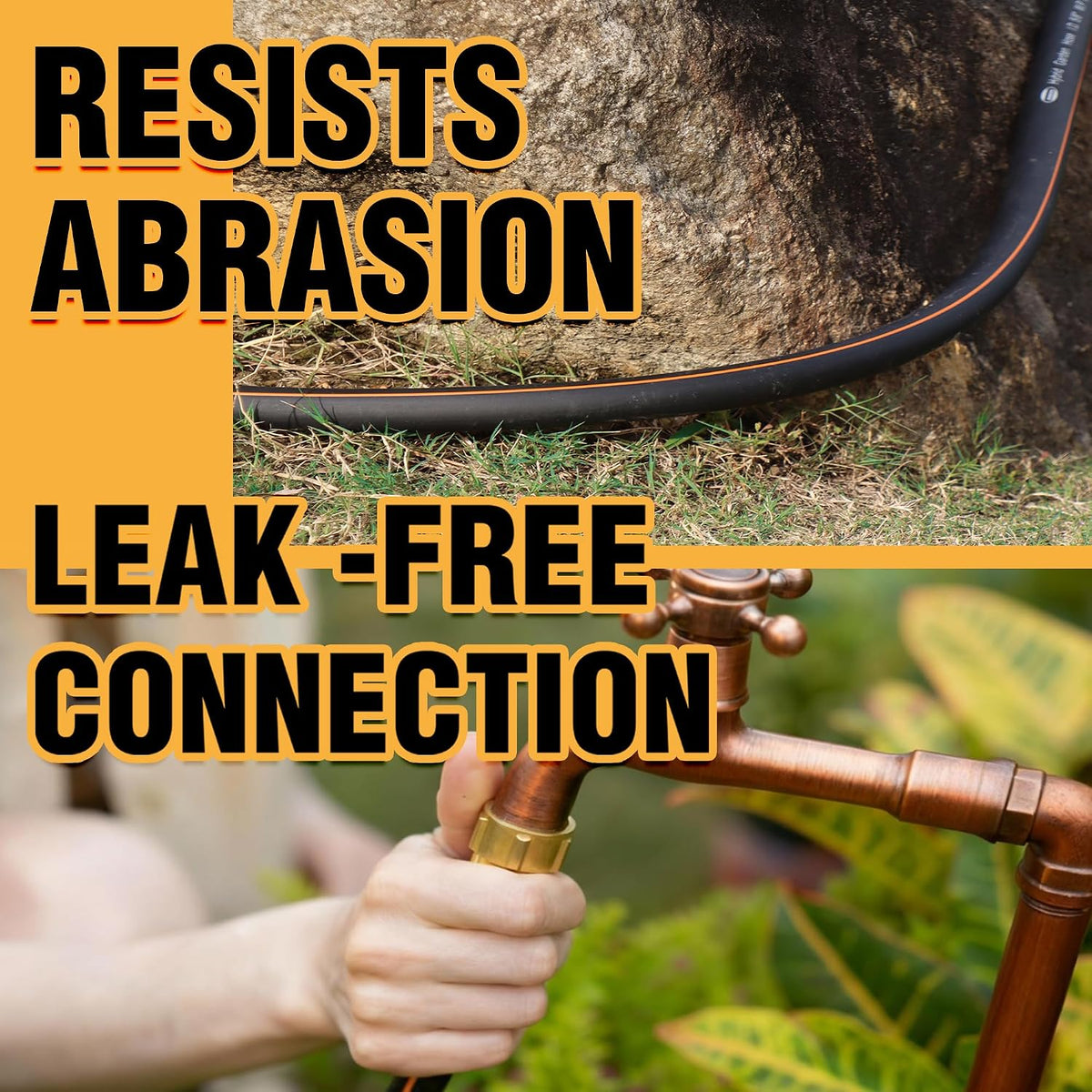 5/8 in. × 5 ft. High Flow Heavy Duty Garden Hose Flexible Hybrid Rubber Water Hose, No Memory Durable Premium Water Hose Leader Hose for Watering, Irrigation, Water Transfer Pump