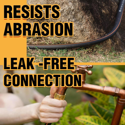 5/8 in. × 5 ft. High Flow Heavy Duty Garden Hose Flexible Hybrid Rubber Water Hose, No Memory Durable Premium Water Hose Leader Hose for Watering, Irrigation, Water Transfer Pump
