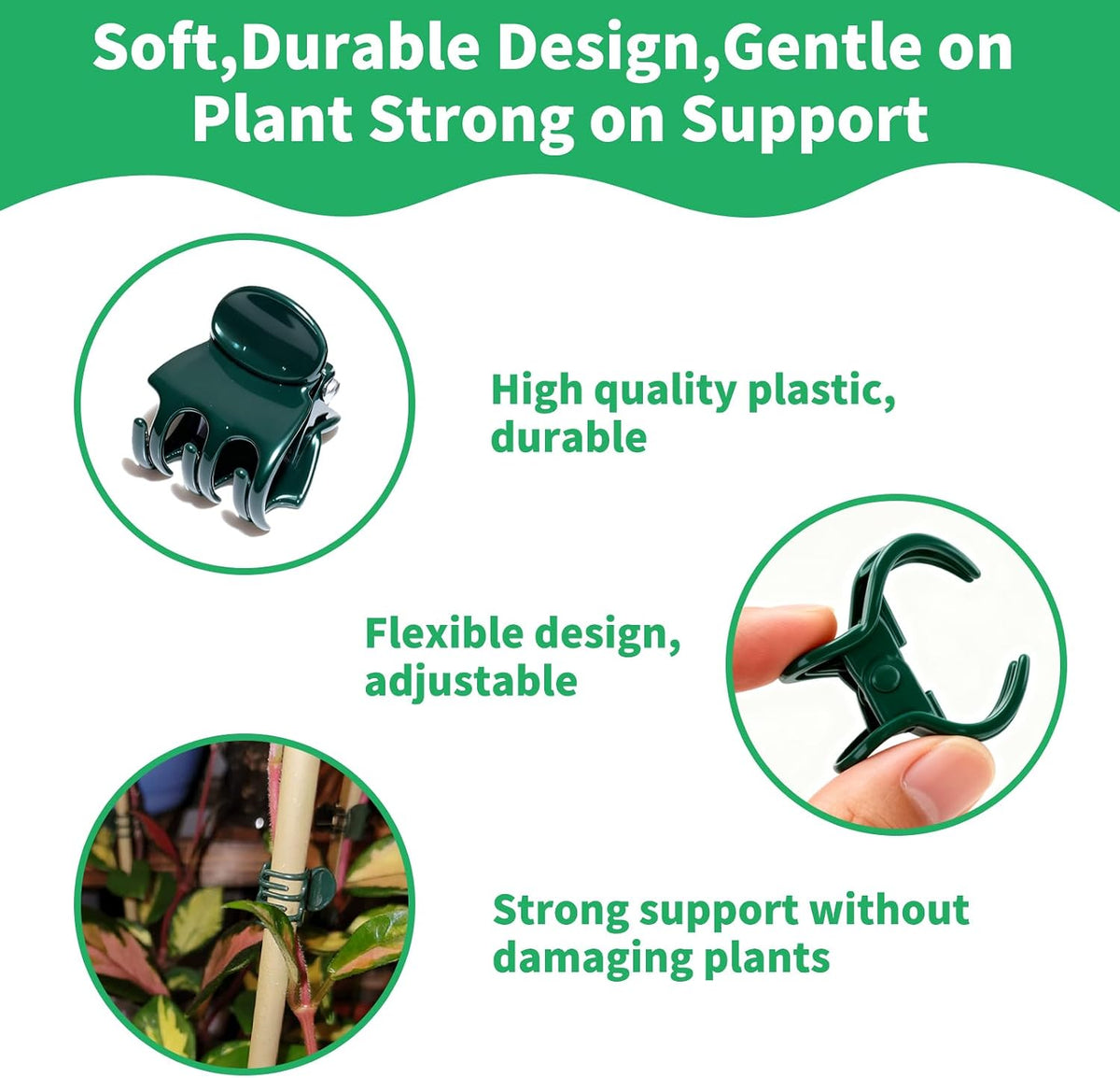 70 Pcs Plant Clips Orchid Clips Plants Orchid Support Clips Flower Vine Clips for Supporting Stems Vines Stalks Climbing Plant Grow Upright