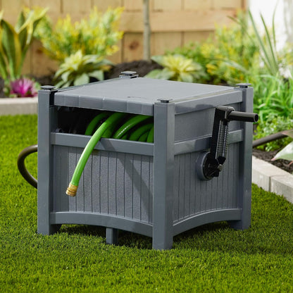 100 ft Garden Hose Reel Hideaway, Cyberspace Grey