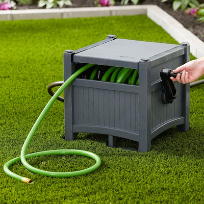 100 ft Garden Hose Reel Hideaway, Cyberspace Grey