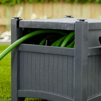 100 ft Garden Hose Reel Hideaway, Cyberspace Grey
