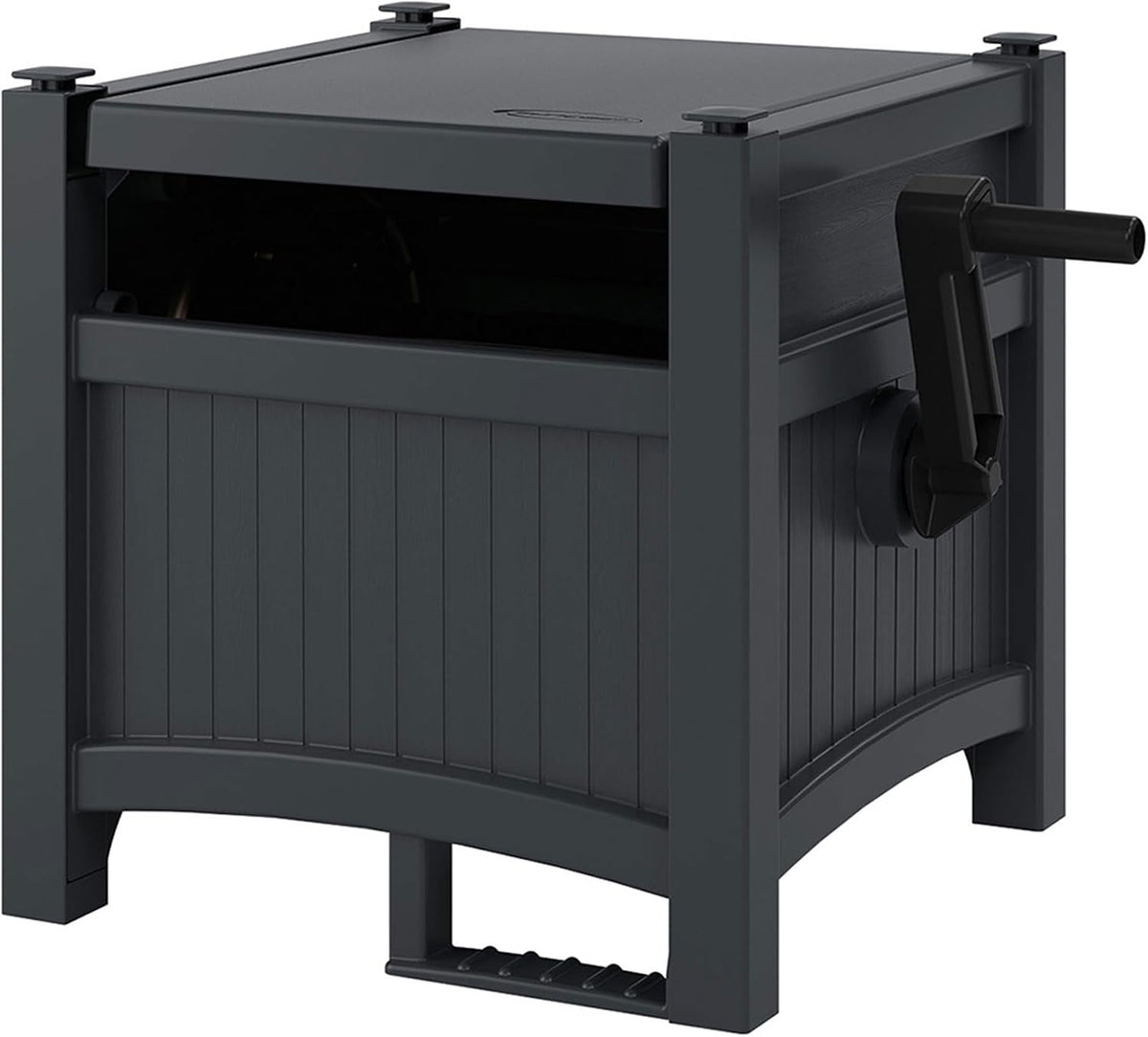 100 ft Garden Hose Reel Hideaway, Cyberspace Grey