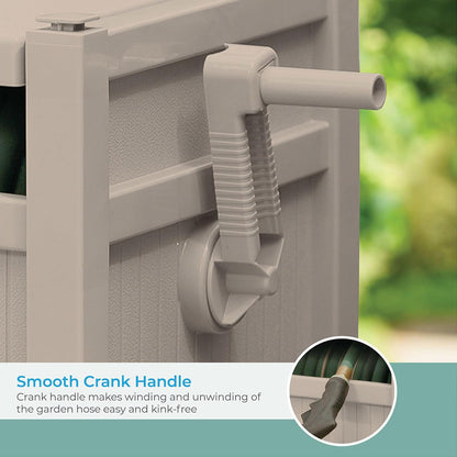 100 ft Garden Hose Reel Hideaway, Cyberspace Grey