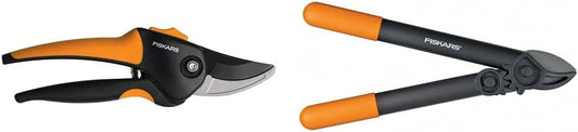 79436997J Softgrip Bypass Pruner, Black/Orange Small & 15 Inch PowerGear Super Pruner/Lopper