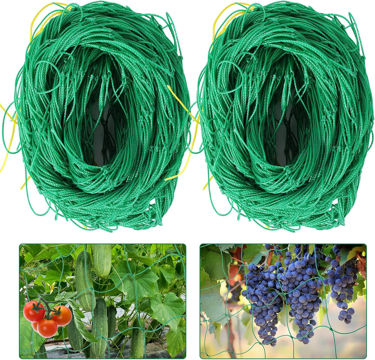 Trellis Netting for Climbing Plants, 2 Pack 5.9 ft x 16.4 ft Heavy Duty Garden Trellis Netting for Cucumber, Vine, Tomato, Plants Trellis Net for Climbing Vine Plants Fruits & Vegetables