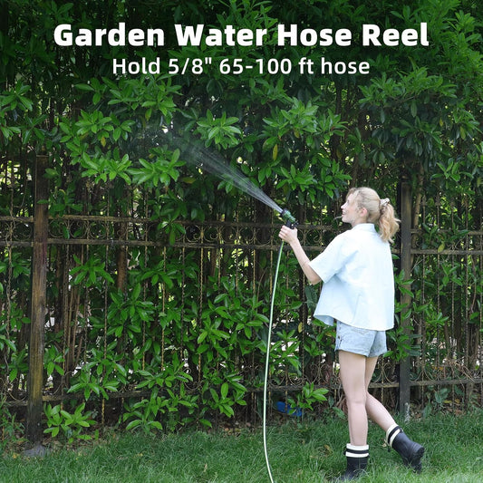 Water Hose Reel,Holds 65-100 Ft of 5/8 Inch