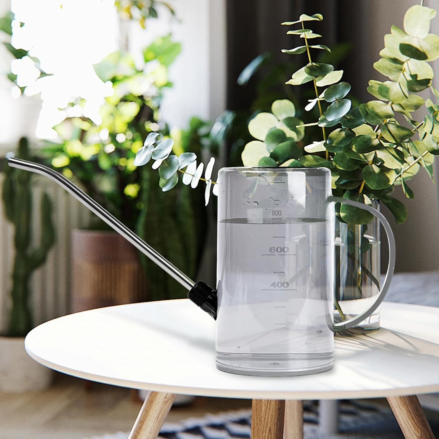 Plastic Watering Can - with Long Spout - 1/4 Gallon - 34 Oz - White