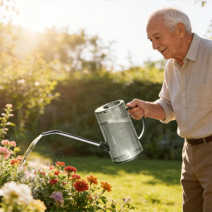 Plastic Watering Can - with Long Spout - 1/4 Gallon - 34 Oz - White