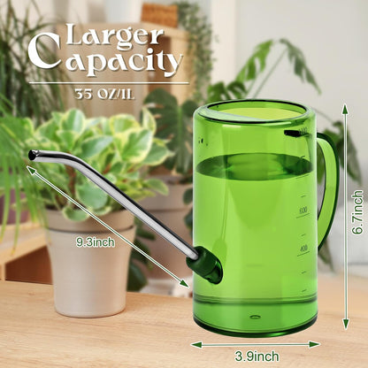 Plastic Watering Can - with Long Spout - 1/4 Gallon - 34 Oz - White