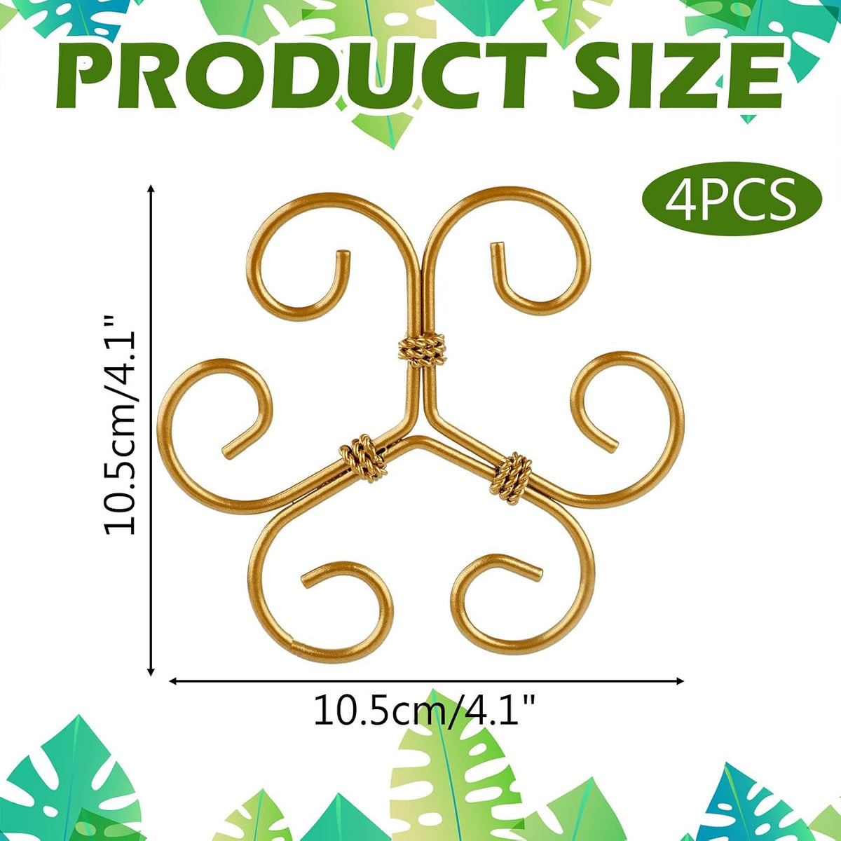 4PCS Iron Monstera Support, Durable Plant Stem Support Stakes for Indoor Outdoor Plants, Uniquely Designed Bamboo Clamp Set for Thriving Climbing Plants Stabilization (Heart-Shaped)