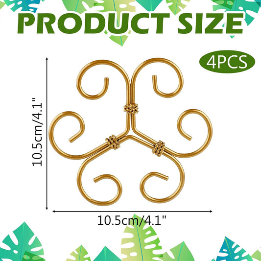 4PCS Iron Monstera Support, Durable Plant Stem Support Stakes for Indoor Outdoor Plants, Uniquely Designed Bamboo Clamp Set for Thriving Climbing Plants Stabilization (Heart-Shaped)