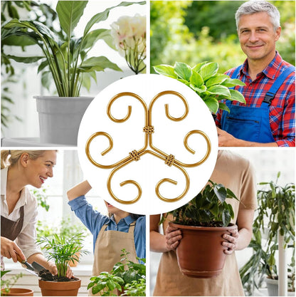 4PCS Iron Monstera Support, Durable Plant Stem Support Stakes for Indoor Outdoor Plants, Uniquely Designed Bamboo Clamp Set for Thriving Climbing Plants Stabilization (Heart-Shaped)