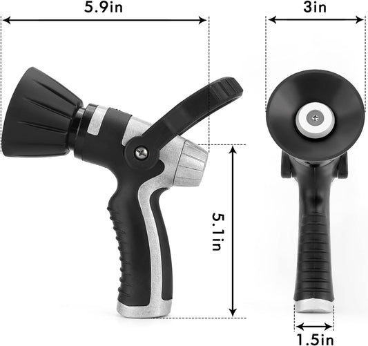 Garden Hose Nozzle, Heavy Duty Metal Hose Sprayer Nozzle Hose Sprayer Water Hose Nozzle Perfect for Cleaning, Watering Garden Street, Washing Cars, Bathing Pets
