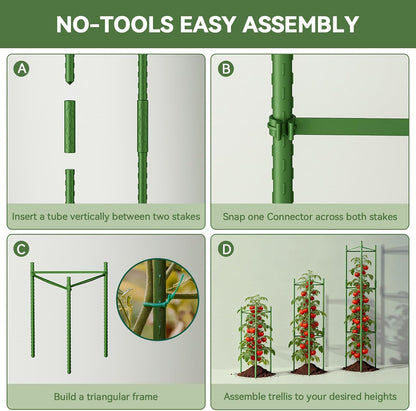 8 Pack Tomato Cages for Garden, Up to 48in (4FT) Trellis