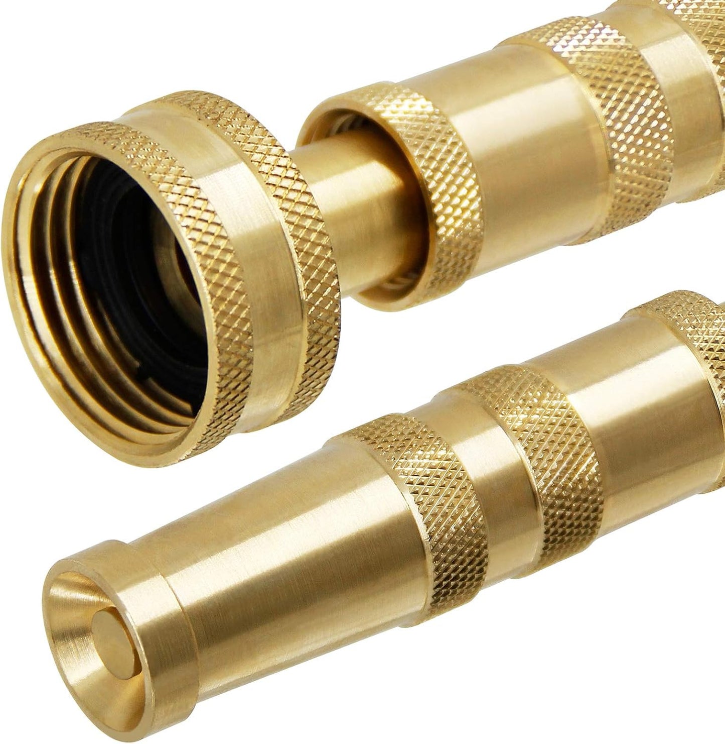Brass Hose Nozzles, Heavy-Duty Brass Adjustable Twist Hose Nozzle, 2 Pack (4"), VI3432