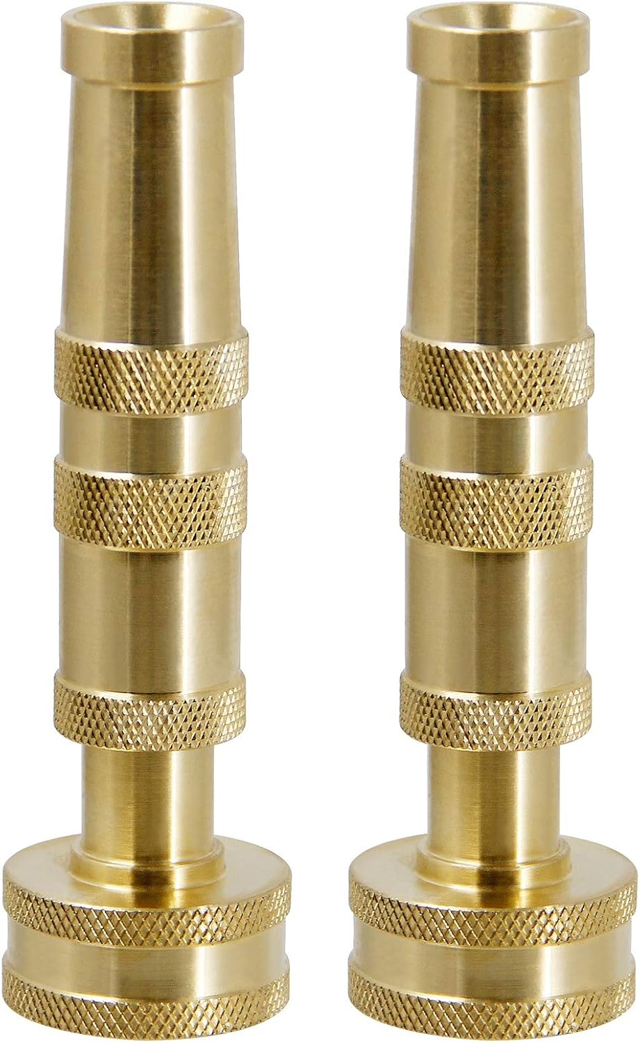 Brass Hose Nozzles, Heavy-Duty Brass Adjustable Twist Hose Nozzle, 2 Pack (4"), VI3432