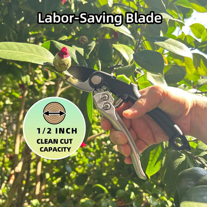 Garden Shears Set, 2-Piece Pruning Loppers & Pruners with Gear System