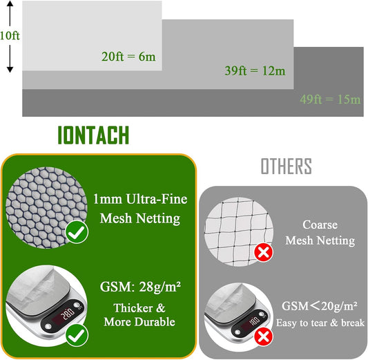 10 X 20 Ft Mosquito Netting for Garden Patio, Black