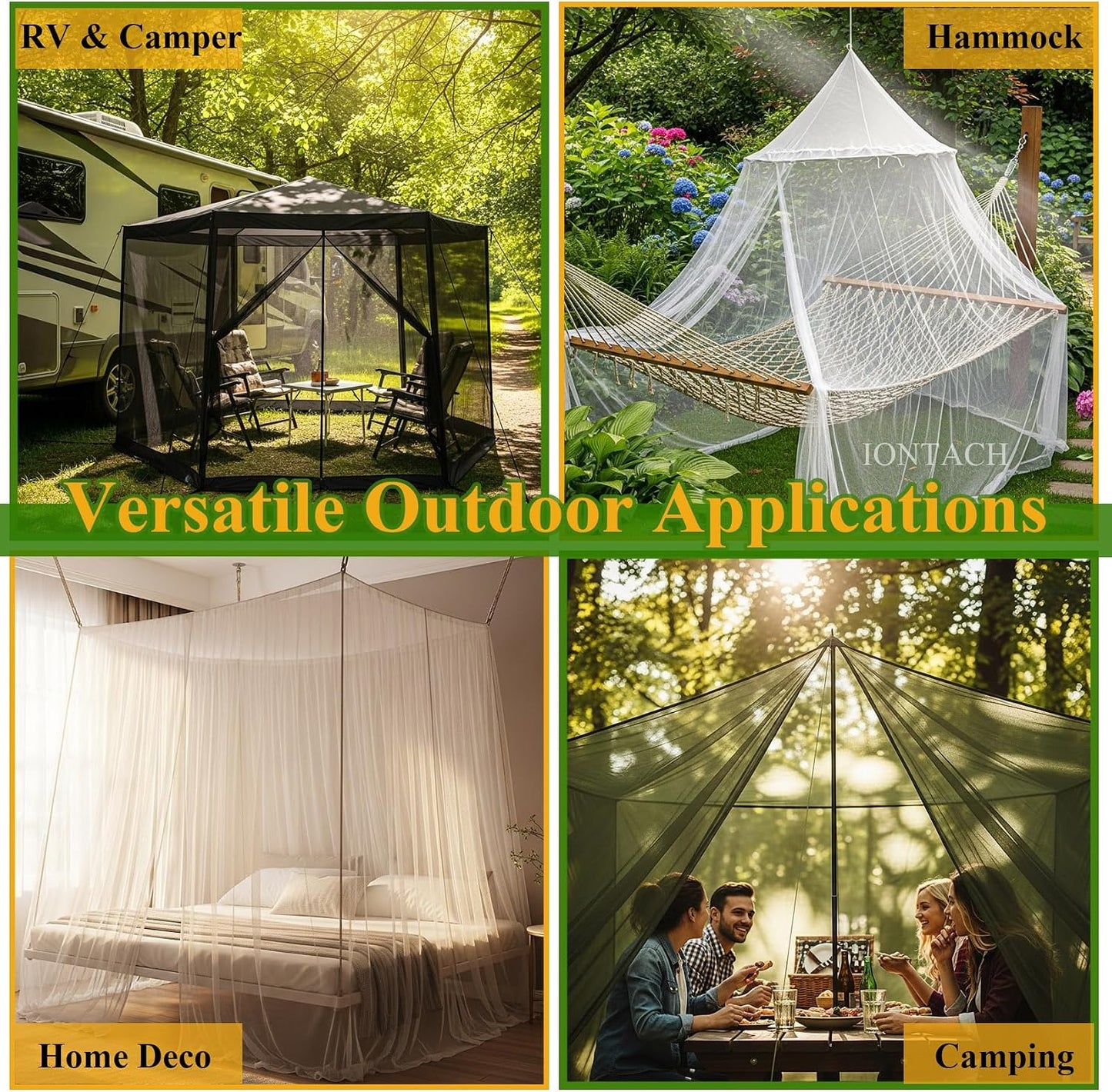 10 X 20 Ft Mosquito Netting for Garden Patio, Black