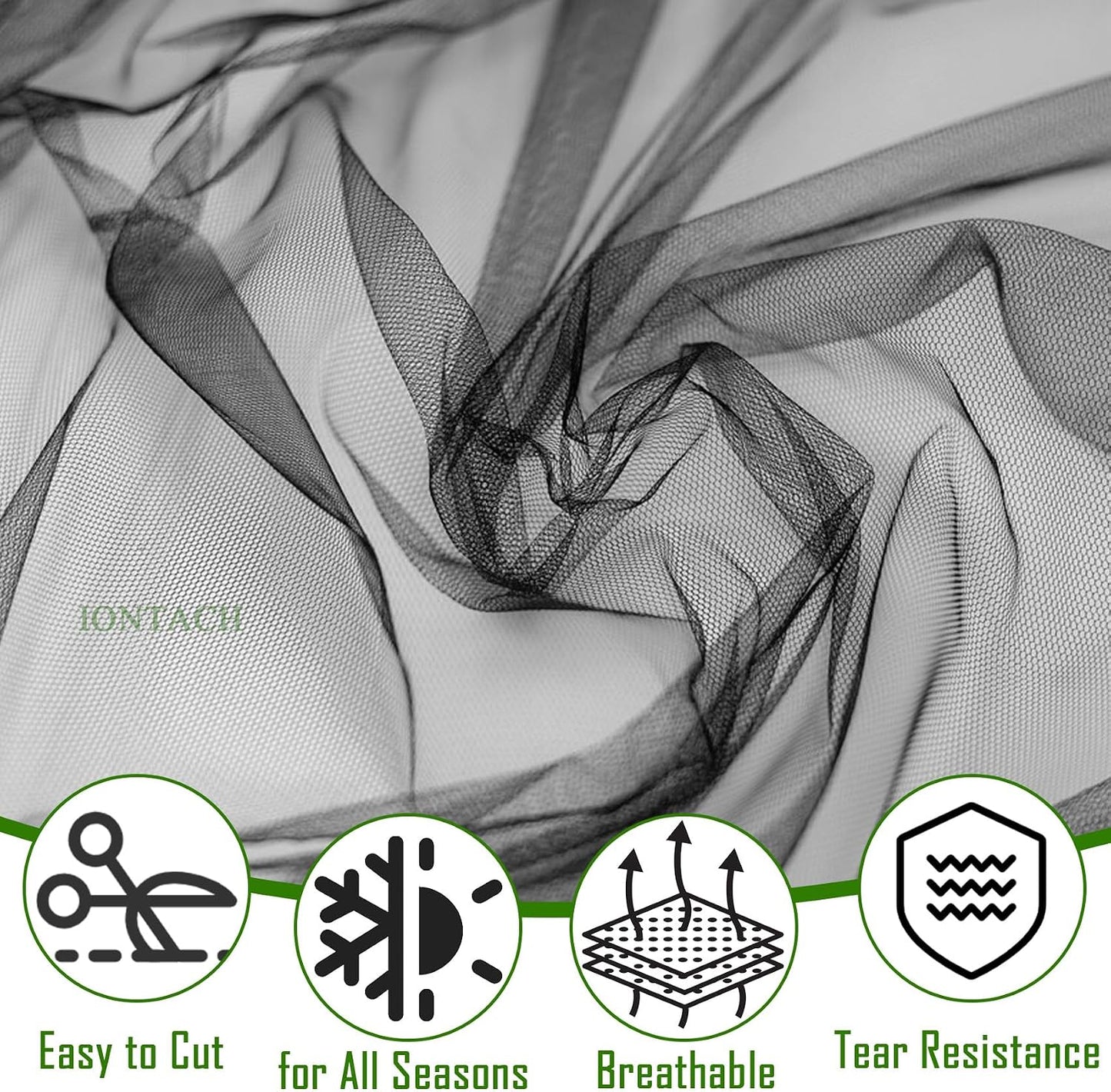 10 X 20 Ft Mosquito Netting for Garden Patio, Black