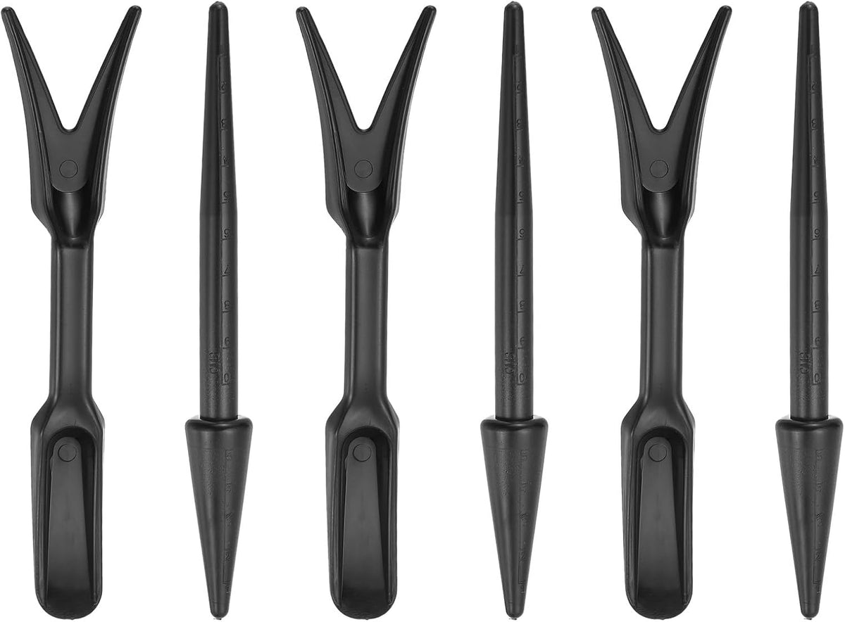 Mini Garden Hand Succulent Transplanting Tools, 6 Pack Digging Planting Widger Dibber Tools for Bonsai Plant Care DIY, Black
