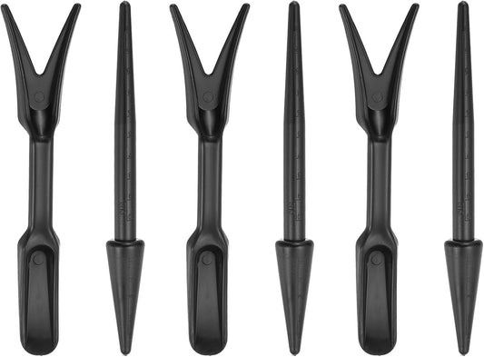 Mini Garden Hand Succulent Transplanting Tools, 6 Pack Digging Planting Widger Dibber Tools for Bonsai Plant Care DIY, Black
