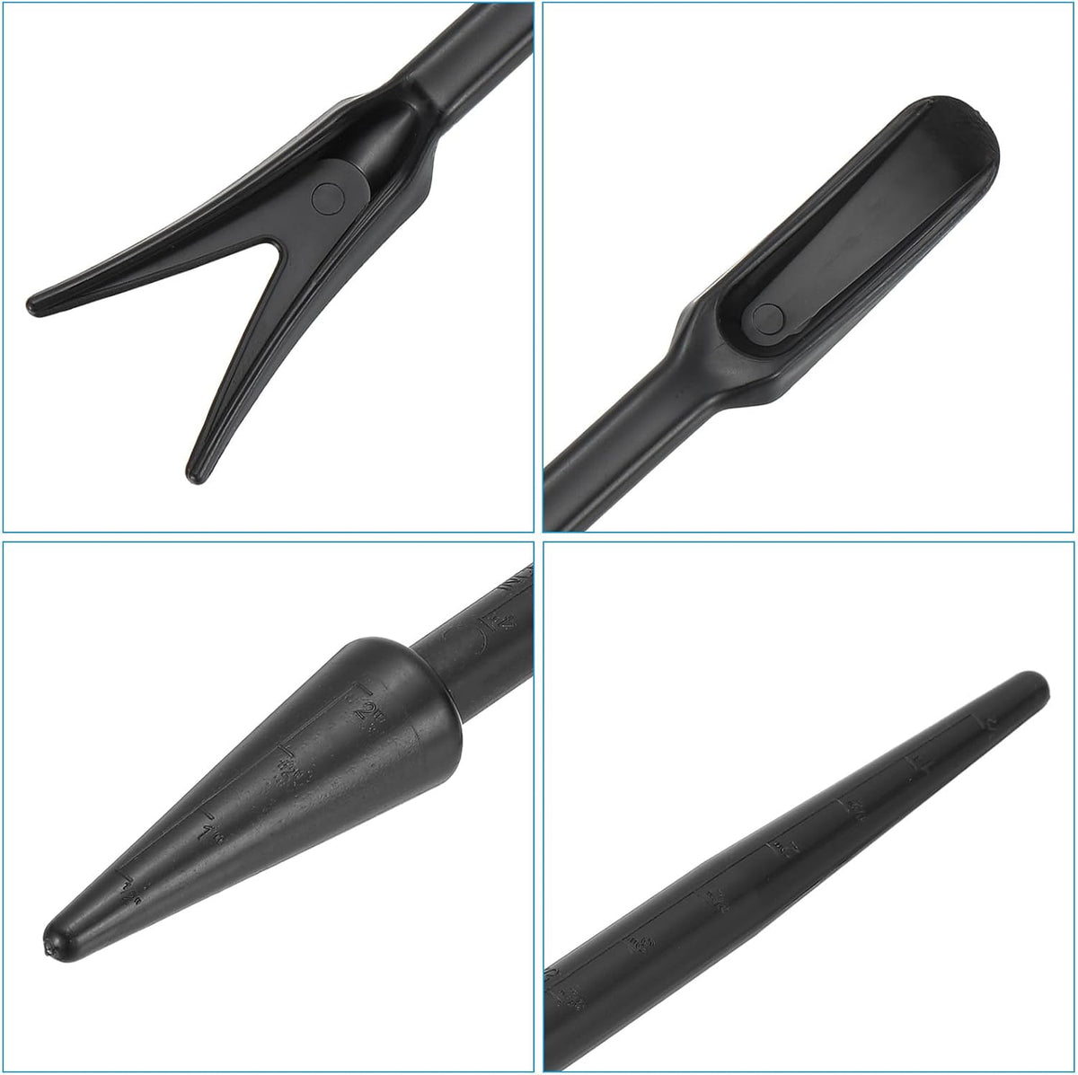 Mini Garden Hand Succulent Transplanting Tools, 6 Pack Digging Planting Widger Dibber Tools for Bonsai Plant Care DIY, Black