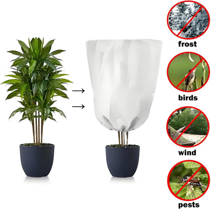 5-Pack Plant Covers Freeze Protection, Drawstring Tree Cover, Winter Freeze Plant Protection, Tree Jacket Frost Blanket for Outdoor Plants, 23.6" x 31.5"