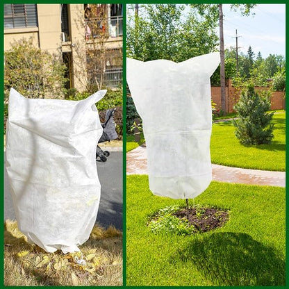 5-Pack Plant Covers Freeze Protection, Drawstring Tree Cover, Winter Freeze Plant Protection, Tree Jacket Frost Blanket for Outdoor Plants, 23.6" x 31.5"