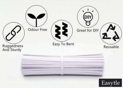 600 Pcs 5" White Paper Twist Ties Bread Ties White Twist Ties Twisty-Ties Bag Ties Twist Ties for Bags Bread Wire Ties Twist Tie for Party Cello Candy Bread Coffee Bags Cake Pops