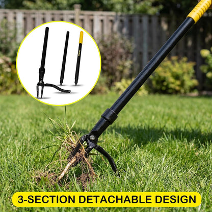 55-Inch Stand Up Weed Puller Tool, 4-Claw Steel Head Design, Long Handle for Dandelions and Crabgrass