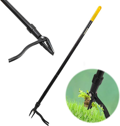 55-Inch Stand Up Weed Puller Tool, 4-Claw Steel Head Design, Long Handle for Dandelions and Crabgrass
