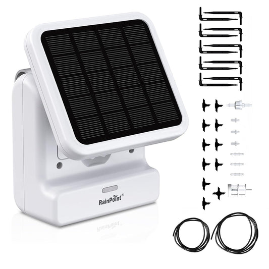 Smart WiFi Solar Drip Irrigation System for Indoor&Outdoor Use,WiFi HUB Need,APP Control Auto Plant Waterer Device Kit Water Shortage Protection Push&Email Notification Water 10-20 Plants