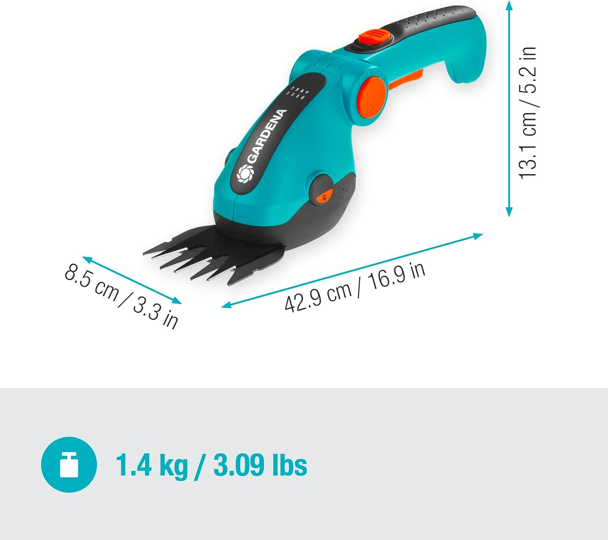 Cordless Hedge Trimmer and Grass Shears, 80 Min Runtime - 09887