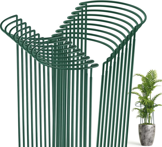 9 Pcs 30″ H x 12.6″ W Plant Support Stakes Cages for Garden, Metal Half Round Plants Tension Rods for Indoor Outdoor Small Short Peony Hydrangea Lavender Sage Golden Marigold Rose