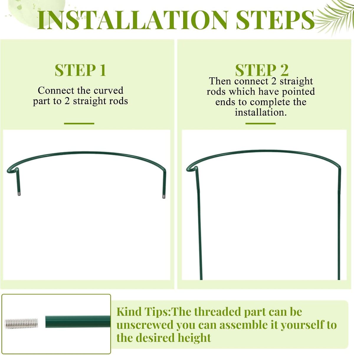 9 Pcs 30″ H x 12.6″ W Plant Support Stakes Cages for Garden, Metal Half Round Plants Tension Rods for Indoor Outdoor Small Short Peony Hydrangea Lavender Sage Golden Marigold Rose
