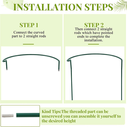 9 Pcs 30″ H x 12.6″ W Plant Support Stakes Cages for Garden, Metal Half Round Plants Tension Rods for Indoor Outdoor Small Short Peony Hydrangea Lavender Sage Golden Marigold Rose