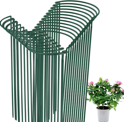 9 Pcs 30″ H x 12.6″ W Plant Support Stakes Cages for Garden, Metal Half Round Plants Tension Rods for Indoor Outdoor Small Short Peony Hydrangea Lavender Sage Golden Marigold Rose
