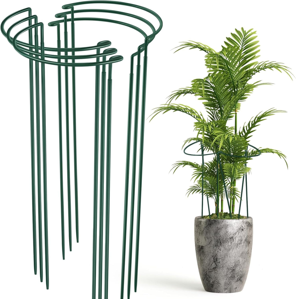 9 Pcs 30″ H x 12.6″ W Plant Support Stakes Cages for Garden, Metal Half Round Plants Tension Rods for Indoor Outdoor Small Short Peony Hydrangea Lavender Sage Golden Marigold Rose