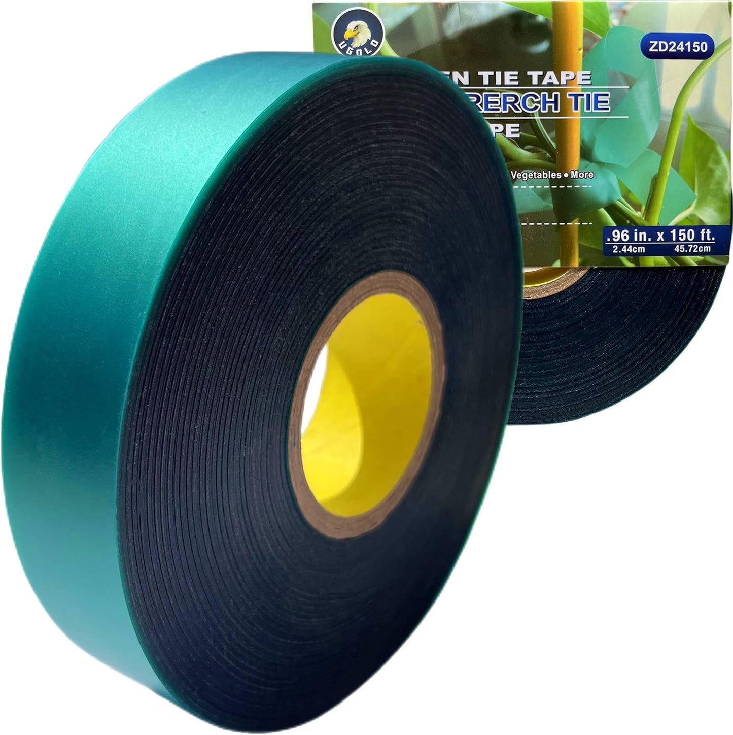 8 mil Extra Thick 150 Feet x 1'' Stretch Plant Tie Tape, Garden Tie for Planting and Grafting, Plant Ribbon for Tomatoes, Grapes and Trees, Green Tie Tape, Garden Stake for Vinyard