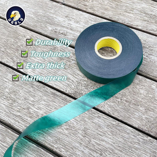 8 mil Extra Thick 150 Feet x 1'' Stretch Plant Tie Tape, Garden Tie for Planting and Grafting, Plant Ribbon for Tomatoes, Grapes and Trees, Green Tie Tape, Garden Stake for Vinyard