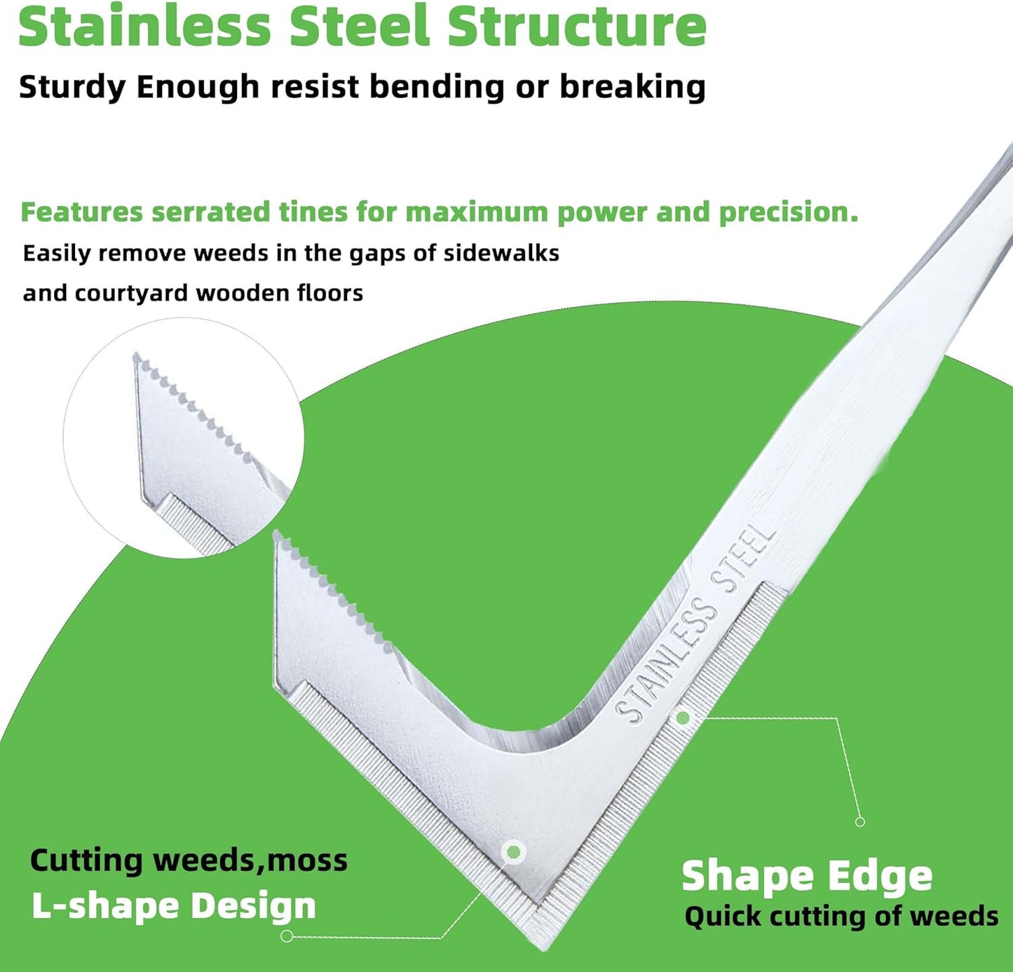 Crack Weeder, Stainless Steel Crevice Weeding Tool, Weeder Tool